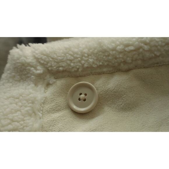Hollister by Abercrombie Cream Faux Suede Cropped Jacket Sherpa Shearling  XL - Picture 2 of 8